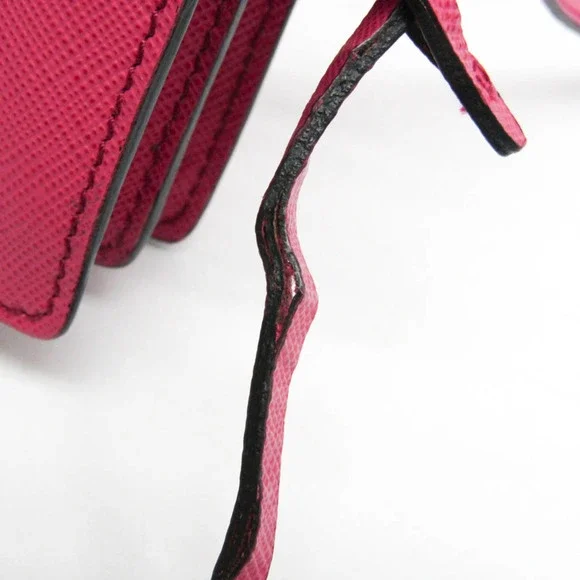 PRADA Pink Leather Saffiano Shoulder Bag